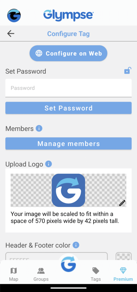 Once you have purchased a Premium Tag, you can configure your tag within the tag configuration menu.